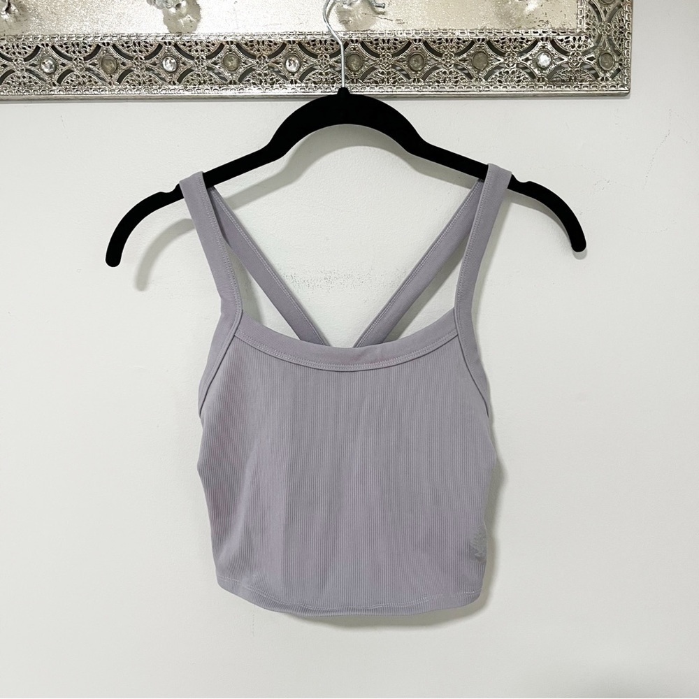 Free People Purple Ribbed Lounge Sports Bra Small